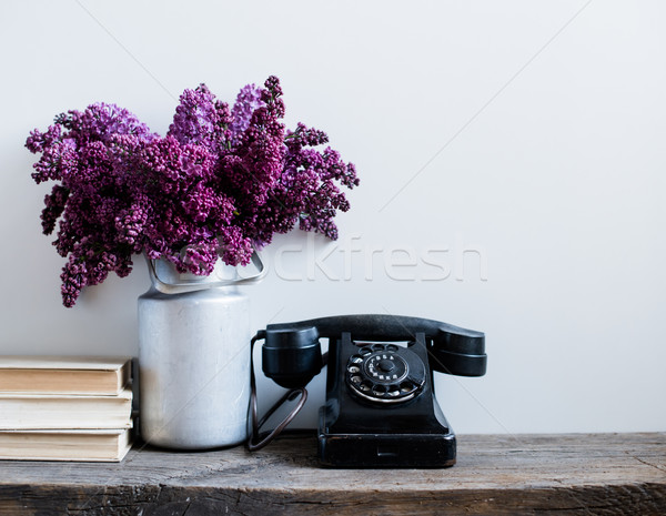 Foto stock: Interior · decoración · casa · ramo · jarrón · vintage