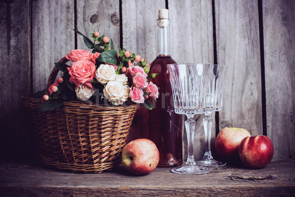 Rustico ancora vita fresche naturale rosa rose Foto d'archivio © manera