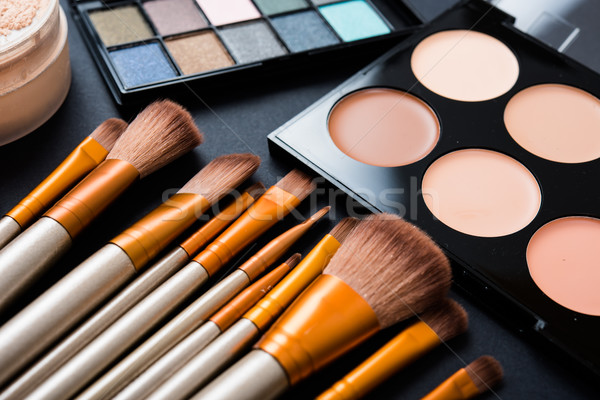 Foto stock: Profesional · maquillaje · herramientas · productos · establecer · colección
