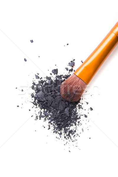 Professional makeup brush and loose powder eyeshadows isolated Stock photo © manera