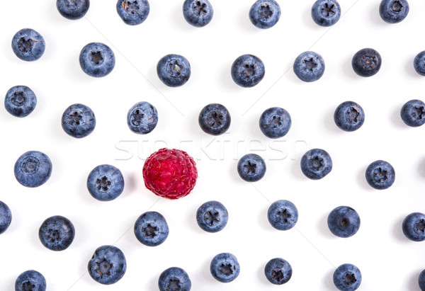 Frutas diferencia frambuesa arándanos aislado macro Foto stock © manera