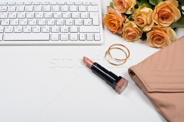 Foto stock: Femenino · flores · bolso