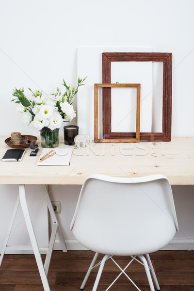 Elegante design de interiores branco secretária cadeira Foto stock © manera