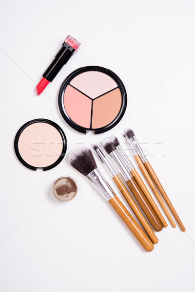 Professional makeup tools, flatlay on white background Stock photo © manera