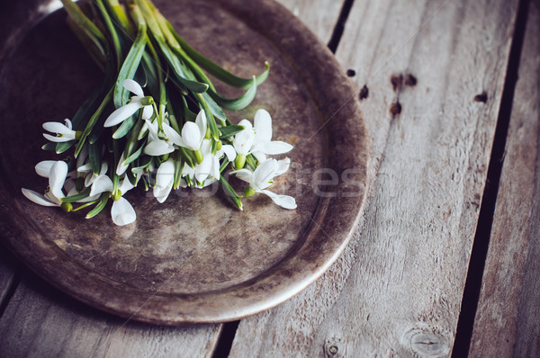 букет весенние цветы Vintage лоток старые Сток-фото © manera
