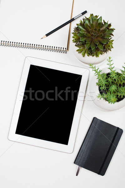 Stockfoto: Tablet · witte · tijdgenoot · werkruimte