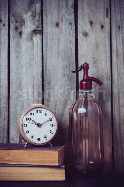siphon, alarm clock and vintage books  Stock photo © manera