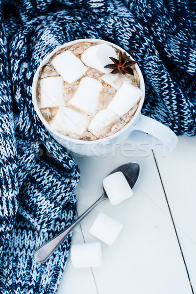 Stockfoto: Gezellig · winter · home · beker · hot · heemst