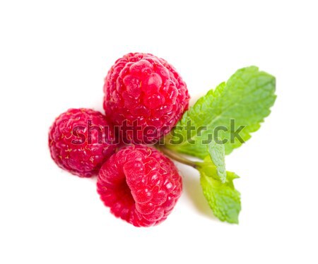 Fresh ripe raspberries macro shot isolated Stock photo © manera