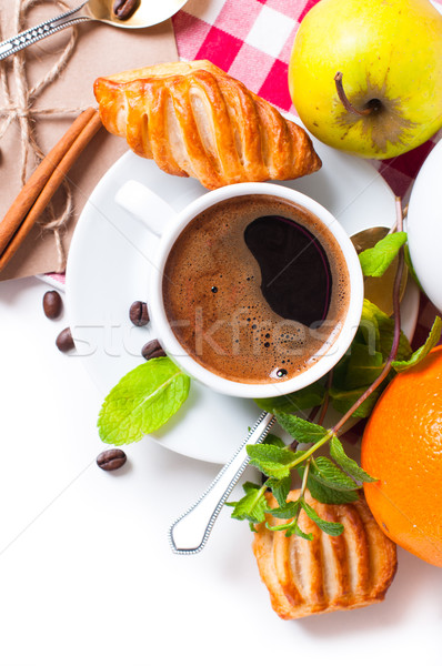 śniadanie piękna kawy obrus Zdjęcia stock © manera