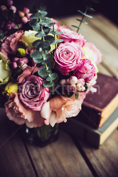 Сток-фото: Vintage · элегантный · букет · розовый · цветы