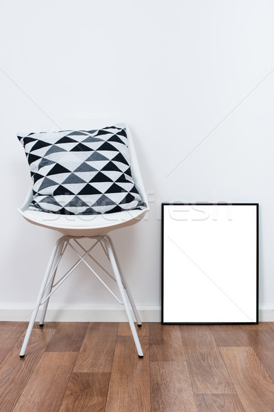 simple decor objects and art poster mock-up Stock photo © manera
