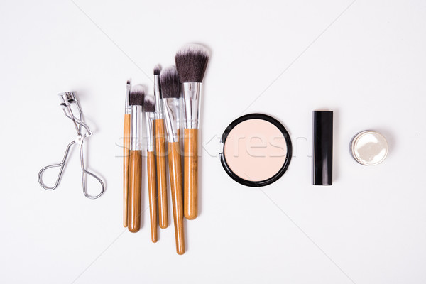 Foto stock: Profesional · maquillaje · herramientas · blanco · productos