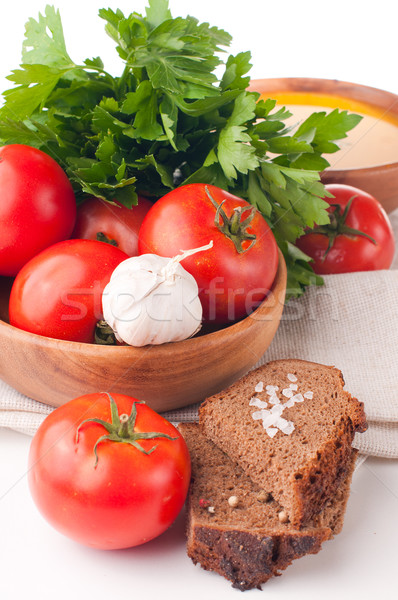 商業照片: 素食 · 蔬菜 · 草藥 · 麵包 · 組