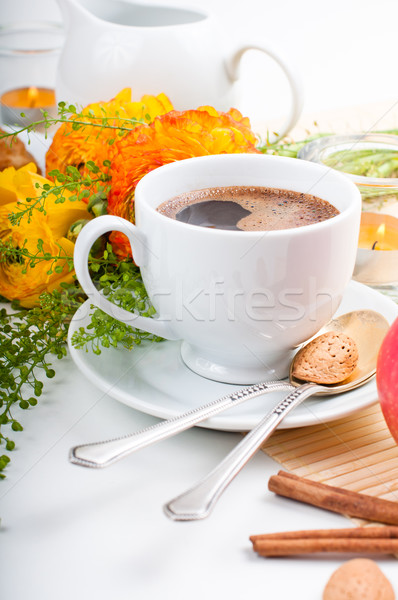 élégante fraîches déjeuner café fruits [[stock_photo]] © manera