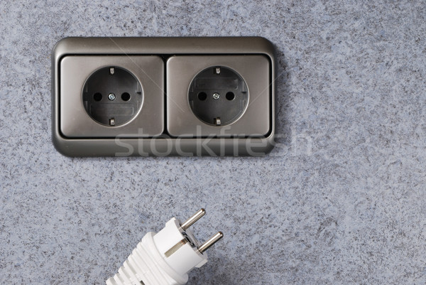Macht Buchse weiß Plug Strom elektrische Stock foto © manfredxy