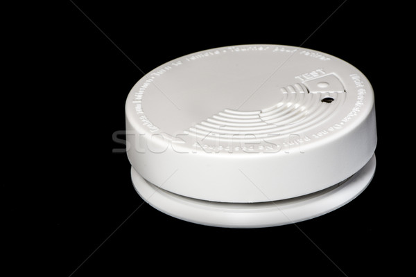 Fum detector incendiu siguranţă suna alb Imagine de stoc © manfredxy