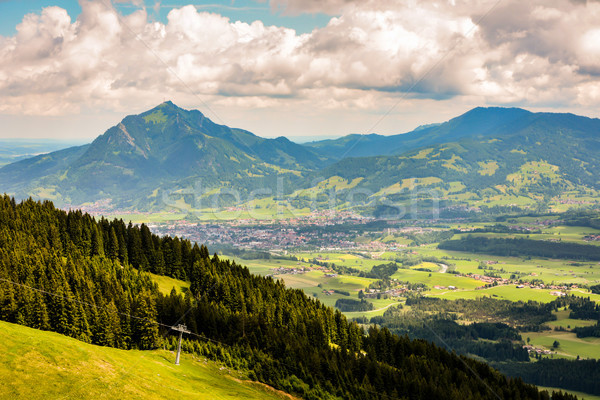 Village at mount Grünten in the bavarain alps Stock photo © manfredxy