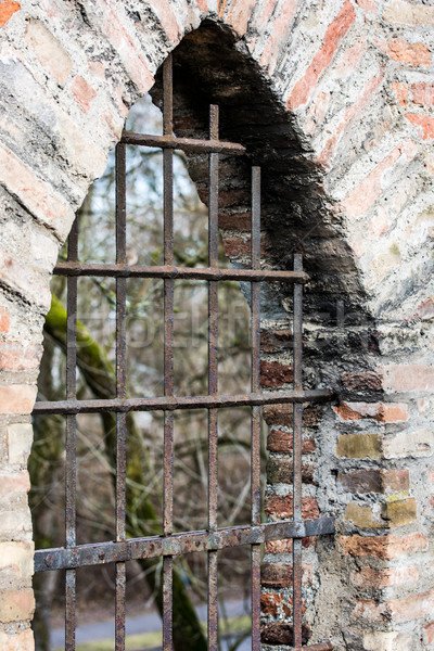 Barred window in a historic city wall Stock photo © manfredxy