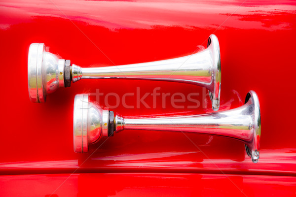 Vintage signal horn on a historic fire truck Stock photo © manfredxy