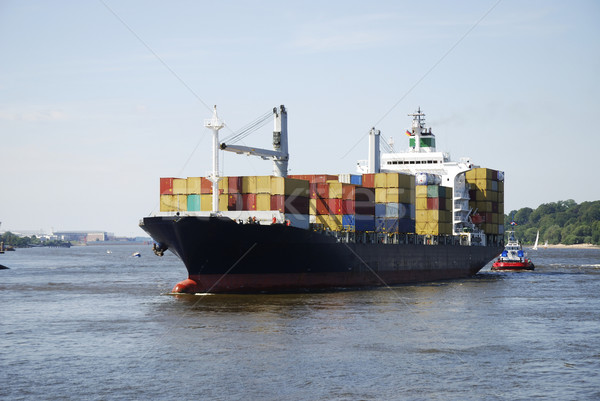 Frachtschiff Container Transport Wasser Ozean Schiff Stock foto © manfredxy