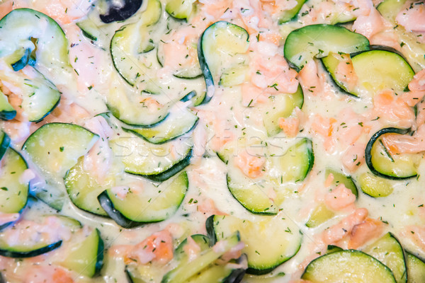 Stock foto: Essen · Zucchini · Lachs · lecker · Gemüse · Koch