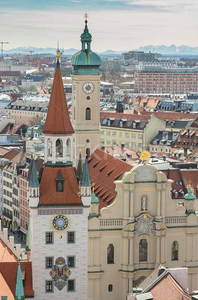 Aerial view over the city of Munich Stock photo © manfredxy
