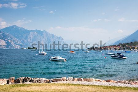 セーリング ボート ガルダ湖 イタリア 水 風景 ストックフォト © manfredxy