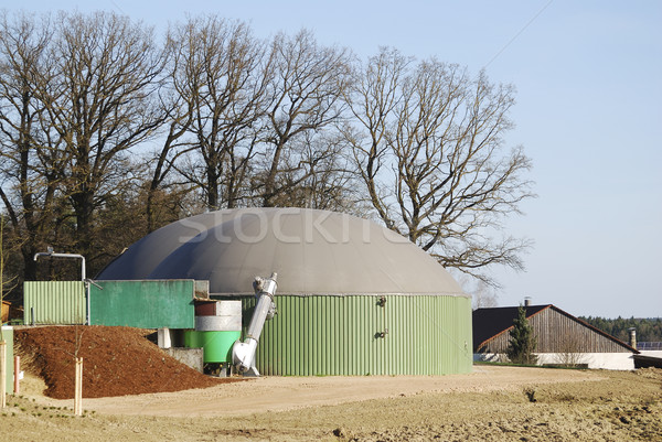 Bio energii energii ze źródeł odnawialnych biogaz produkcji budynku Zdjęcia stock © manfredxy