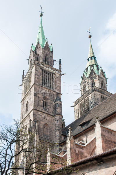 Towers of St. Lorenz Church in Nuremberg Stock photo © manfredxy