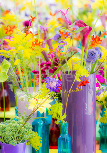 Deco with various summer flowers Stock photo © manfredxy