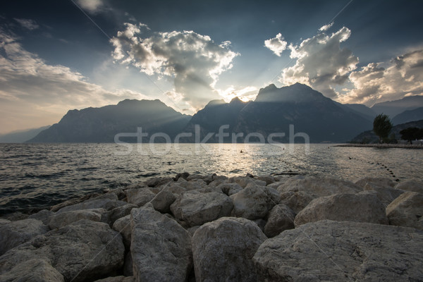 Stock photo: Sunset at Lake Garda