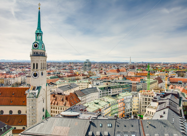 Aerial view over the city of Munich Stock photo © manfredxy