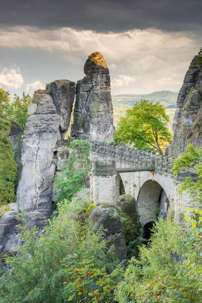Medieval Bastei Bridge in Saxony Stock photo © manfredxy