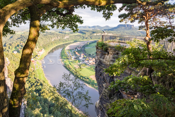 River Elbe in the Elbe Sandstone Mountains Stock photo © manfredxy