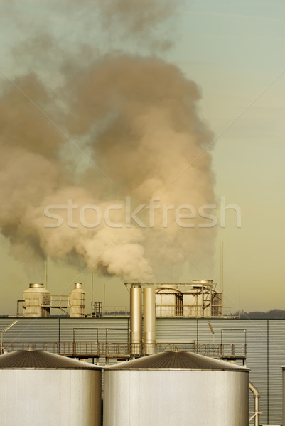 Stock fotó: Levegő · szennyezés · vegyi · gyár · égbolt · technológia