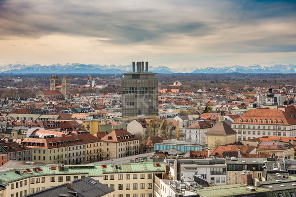 Ciudad Munich montana edificios montanas Foto stock © manfredxy