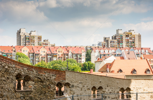 Lakásügy Lengyelország kilátás kockák város ház Stock fotó © manfredxy