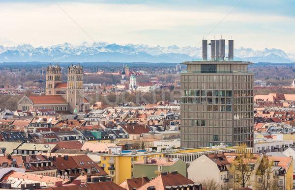 Ciudad Munich montana edificios montanas Foto stock © manfredxy