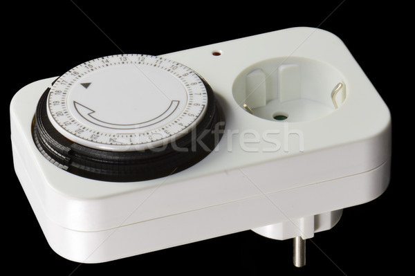 Timer switch pouvoir socket noir énergie Photo stock © manfredxy