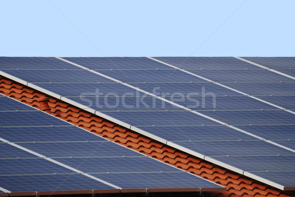 Fotovoltaice instalare mediu ecologie inovatie mediu Imagine de stoc © manfredxy