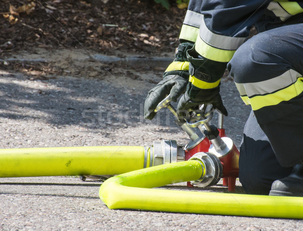 Stock photo: Fireman at work