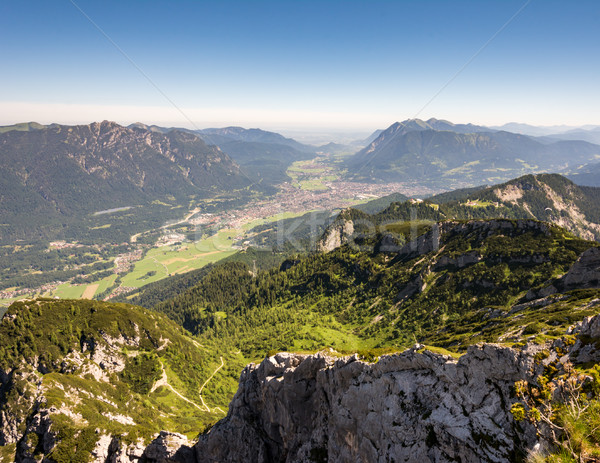 Aerial view over the village of Garmisch Stock photo © manfredxy