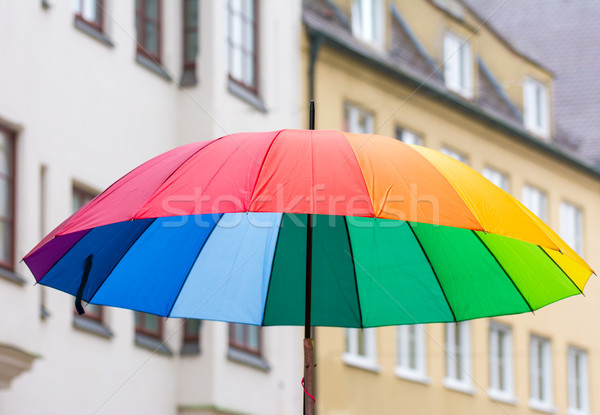 Open rainbow coloured umbrella Stock photo © manfredxy