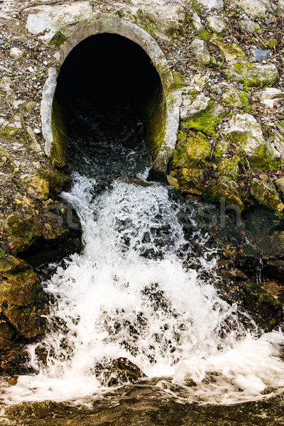 Odpadów wody na zewnątrz ściek rury Zdjęcia stock © manfredxy