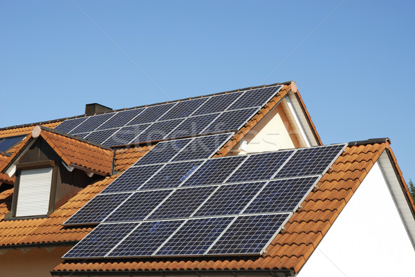 Groene energie alternatief energie zonnepanelen zon macht Stockfoto © manfredxy