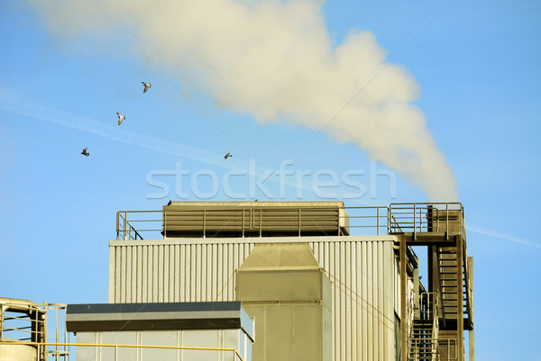 Hava kirlenme kimyasal fabrika gökyüzü teknoloji Stok fotoğraf © manfredxy