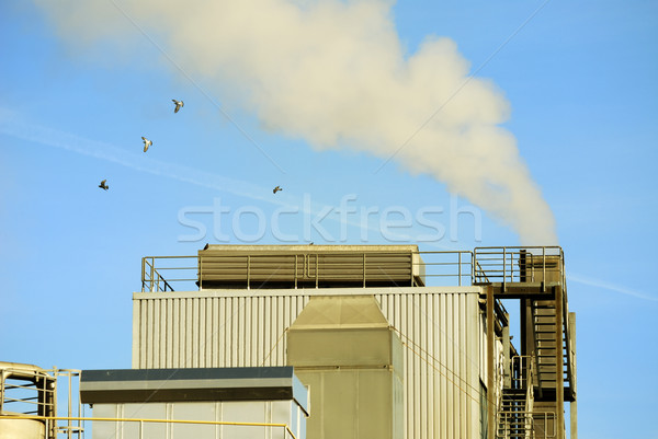 Luft Verschmutzung chemischen Fabrik Himmel Technologie Stock foto © manfredxy