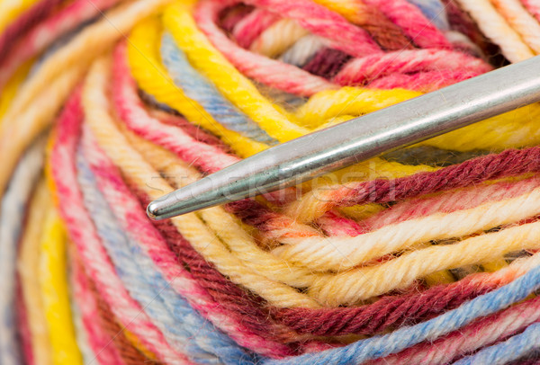 Stricken Nadel mehrfarbig Wolle string Stock foto © manfredxy