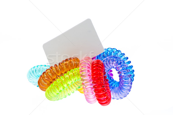 Isolated bunch of  sppiral hair ties with price tag Stock photo © manfredxy